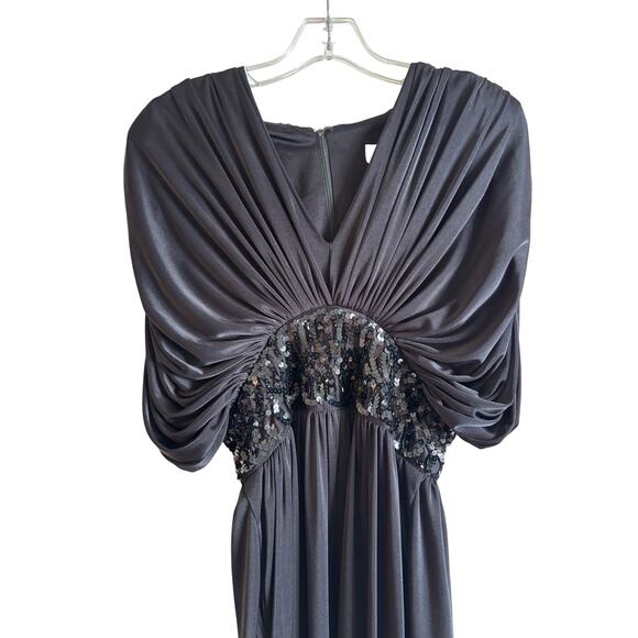 Vintage Lizzy & Johnny By Lucero Black Sequins Jumpsuit Plisse Disco 1980’s 6 - Picture 2 of 12